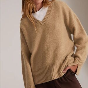 Favorite Daughter The William V-Neck Sweater Oversized Fit- Wool/Cashmere Blend